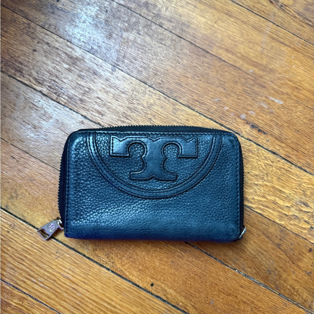 Tory Burch Black Leather Wallet/Wristlet